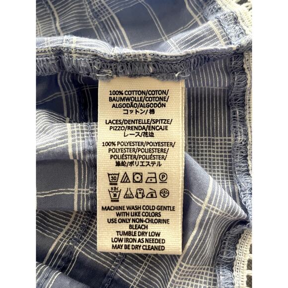 Free People Sz L Time Out Tunic Top Cotton Peasant Boho Feminine Lace Prairie - Picture 15 of 15